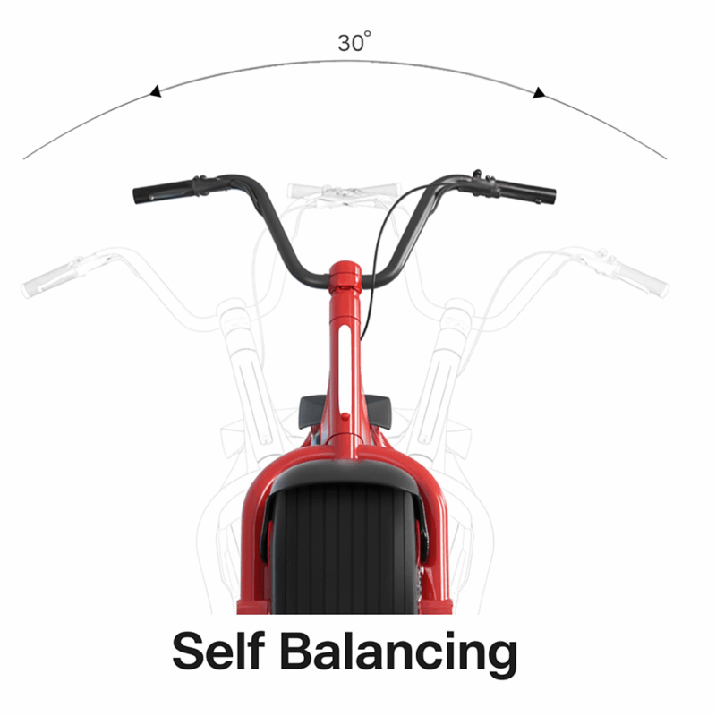 Red self-balancing bike design