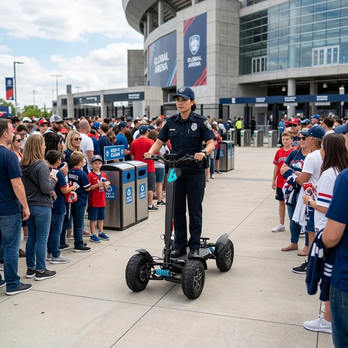 Stadium and festival electric mobility for event staff